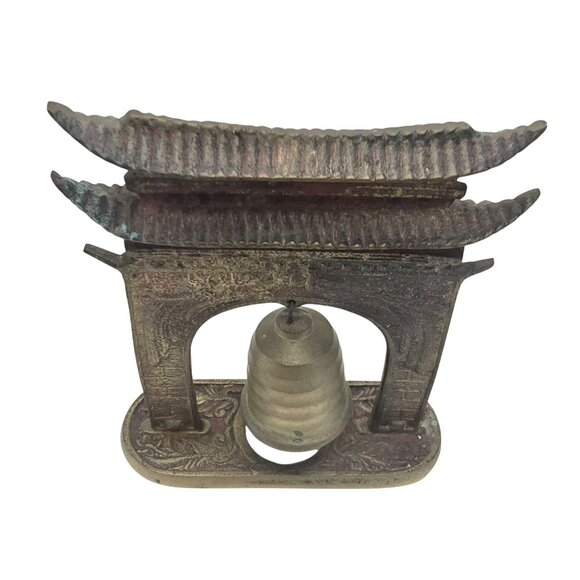 Vintage Asian-Inspired Decorative Brass Bell Pagoda Arch Design JE356 - Picture 5 of 6